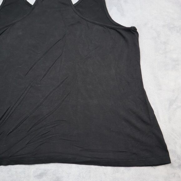Mon Amour Shirt Womens Black Sleeveless Scoop Neck Racerback Graphic Tank Top - Picture 11 of 13